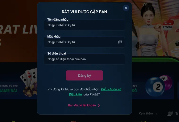 Đăng Ký RikBet Trở Thành Hội Viên Chính Thức Nhận Ngay Ưu Đãi Khủng Cho Người Mới