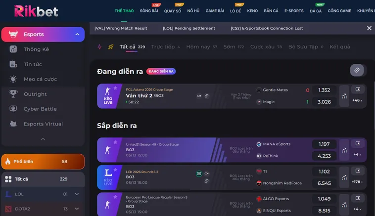 Thể Thao Ảo Tại RikBet Trải Nghiệm Cá Cược Đỉnh Cao Cùng Tỷ Lệ Thắng Khủng Đầy Hấp Dẫn