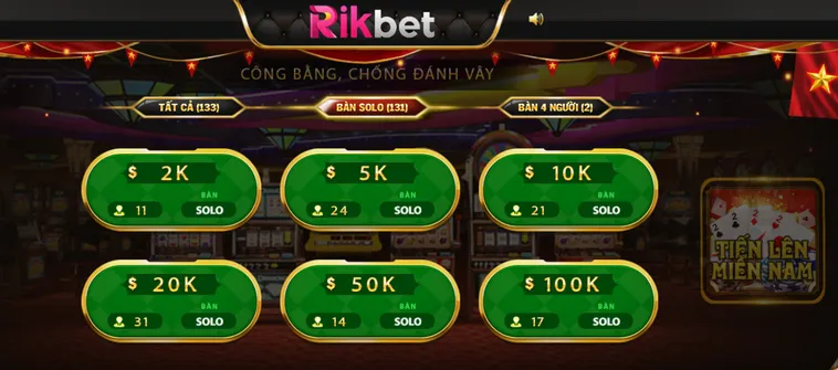 Tiến Lên Miền Nam Tại RikBet Trải Nghiệm Sòng Bài Đẳng Cấp Thượng Lưu Mới